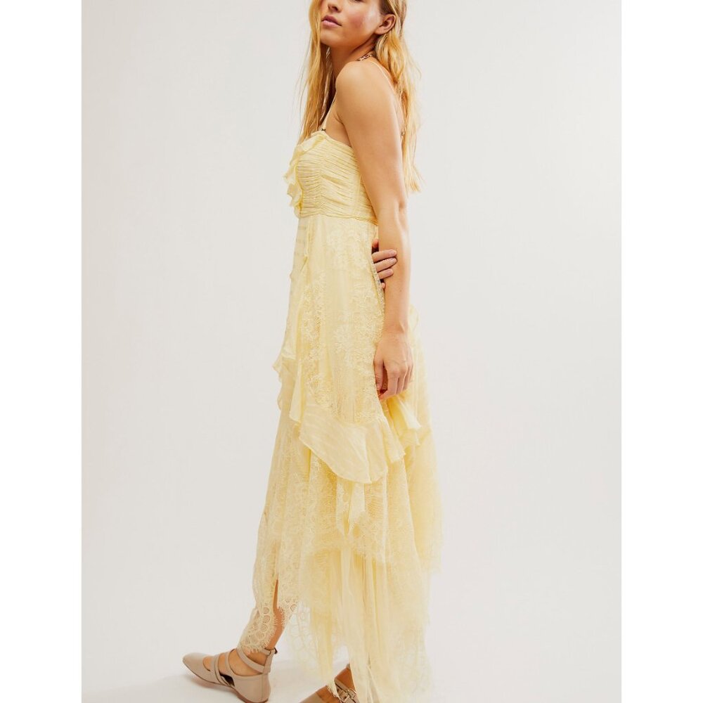 Free People Light Yellow Layered Maxi Dress Like New - Picture 2 of 9